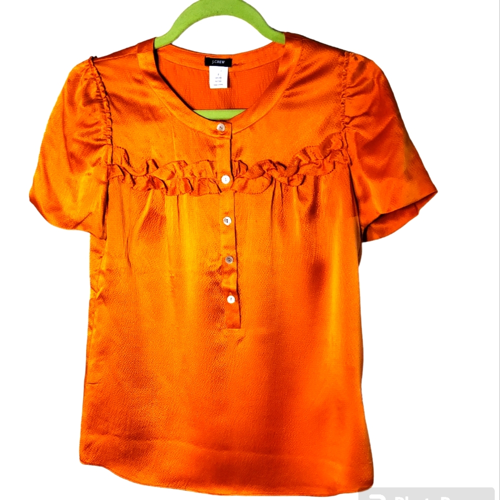 J. Crew Orange Silk Blouse